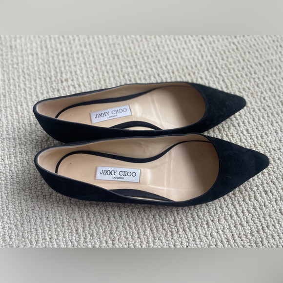 Jimmy Choo Romy Black Suede Pointed Flats- Size 39 - Picture 3 of 10